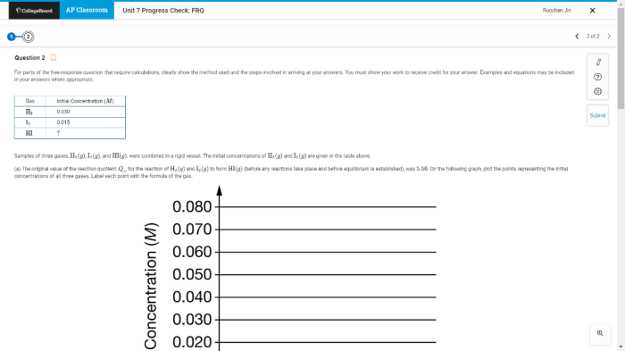 Ap chemistry unit 9 progress check frq