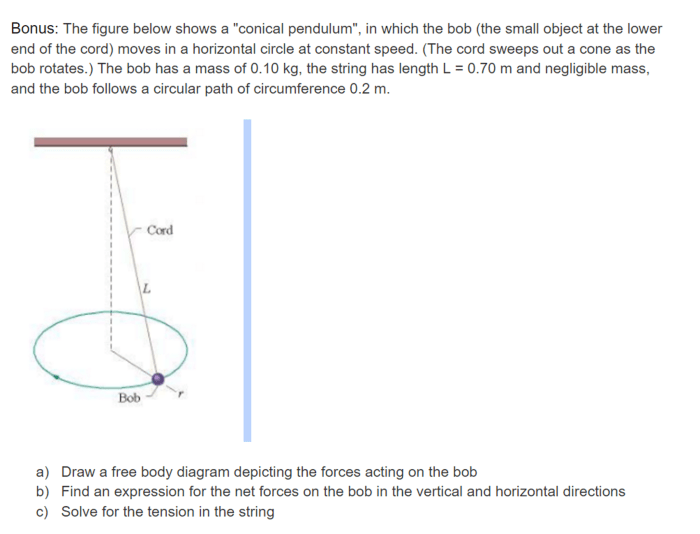 Pendulum conical formed attaching ball string mass solved answer