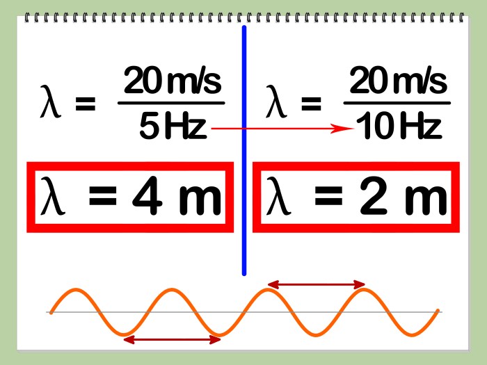 Calculating wave speed frequency and wavelength worksheet answer key