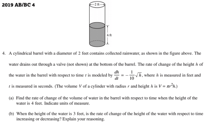 A cylindrical barrel with a diameter of 2 feet